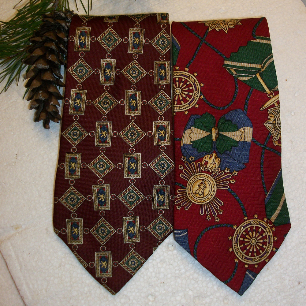 Lot of 2 Tommy Hilfiger Mens Ties 100% Silk